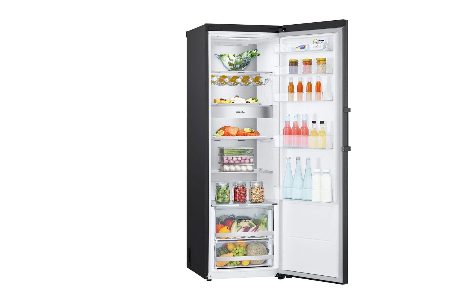 LG Freistehender Kühlschrank Schwarz: Effizient, Geräumig, Leise mit Inverter Linear Compressor