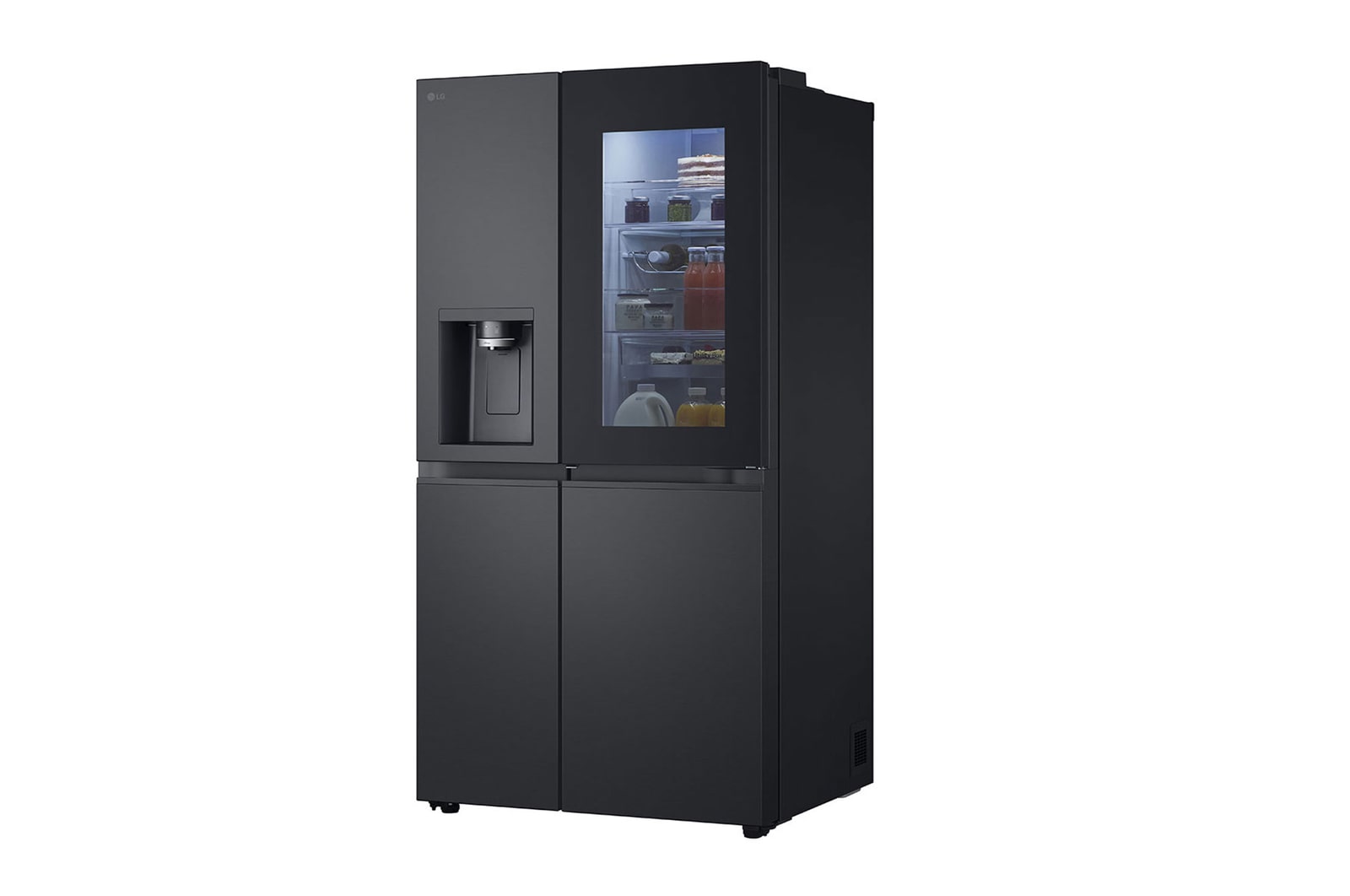 LG InstaView Side-by-Side Kühlschrank: 628L, Eis-, Wasser-Spender, Smart Inverter Kompressor