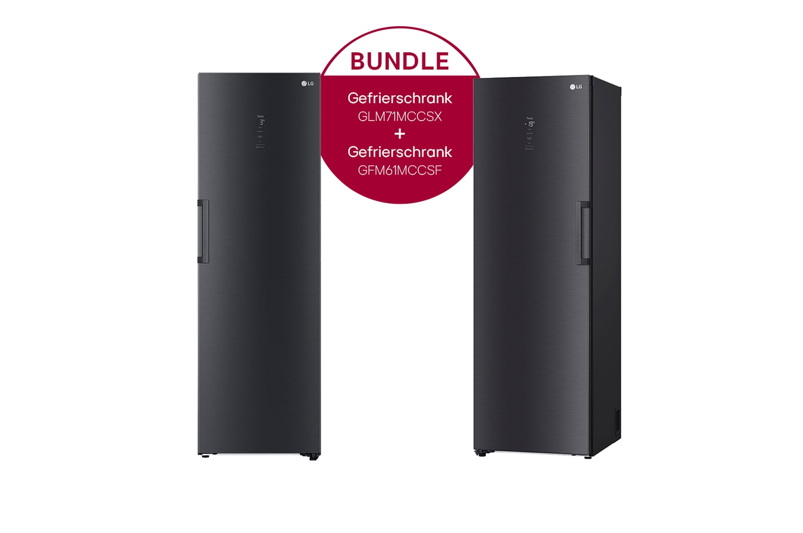 LG GLM71MCCSX.61MCCSF: Smartes, freistehendes Kühl- und Gefrierschrank-Set in Schwarz