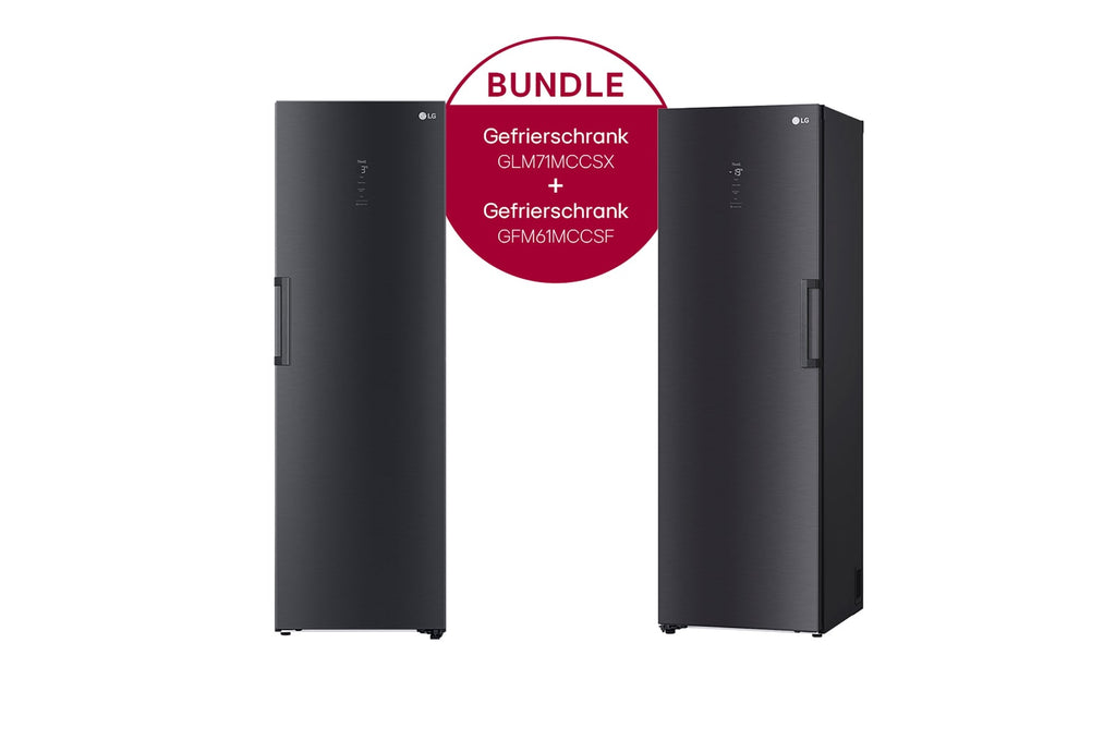LG GLM71MCCSX.61MCCSF: Smartes, freistehendes Kühl- und Gefrierschrank-Set in Schwarz