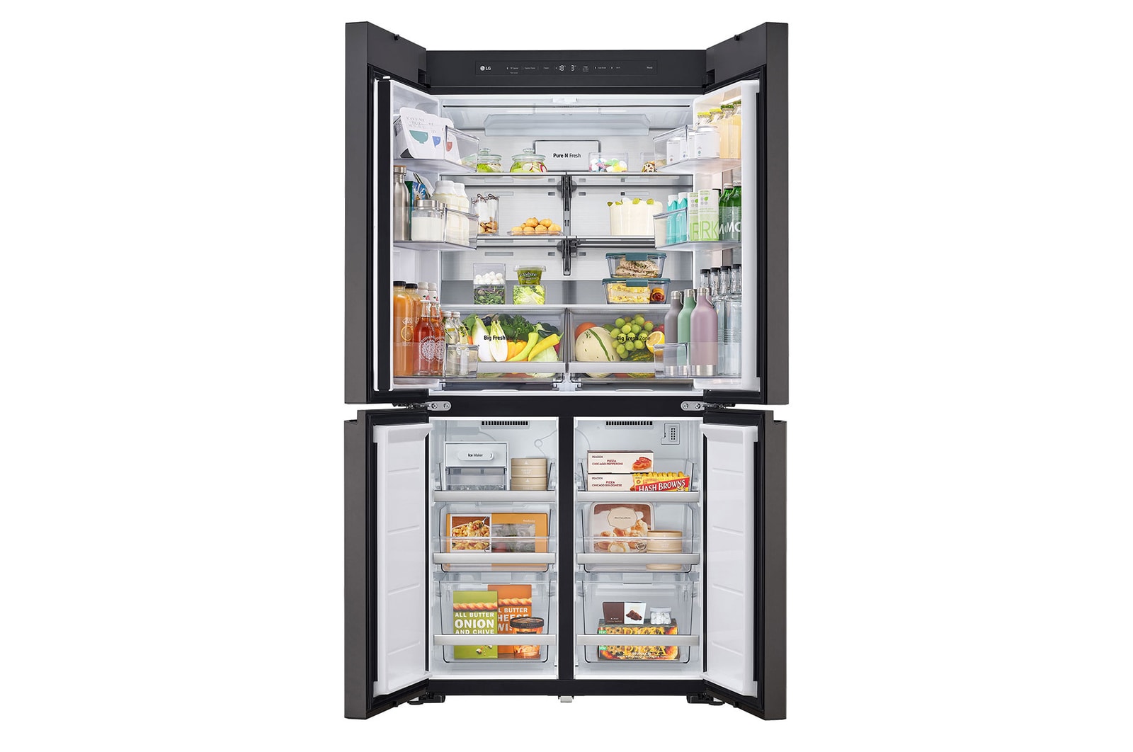 LG MoodUP InstaView Multi-Door Kühlschrank: Farbwechsel, Lautsprecher, No Frost, Smart