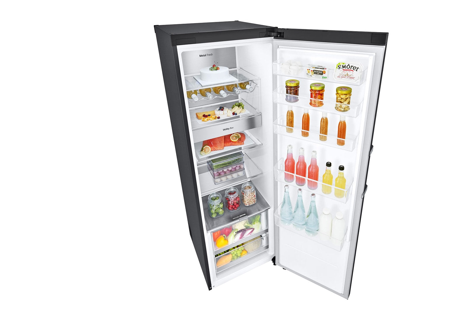 LG Freistehender Kühlschrank Schwarz: Effizient, Geräumig, Leise mit Inverter Linear Compressor