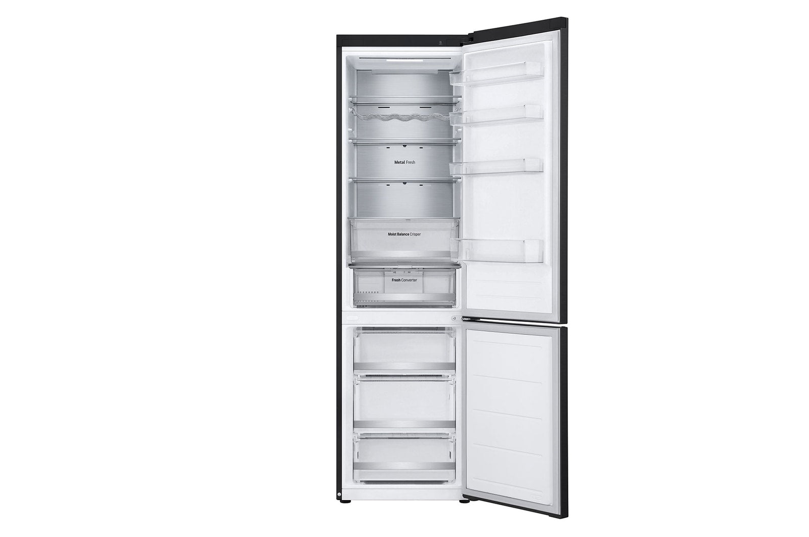 LG GBV5250CEP Kühl-Gefrierkombination: 387L, Smart Inverter, NoFrost, Elegantes Schwarz