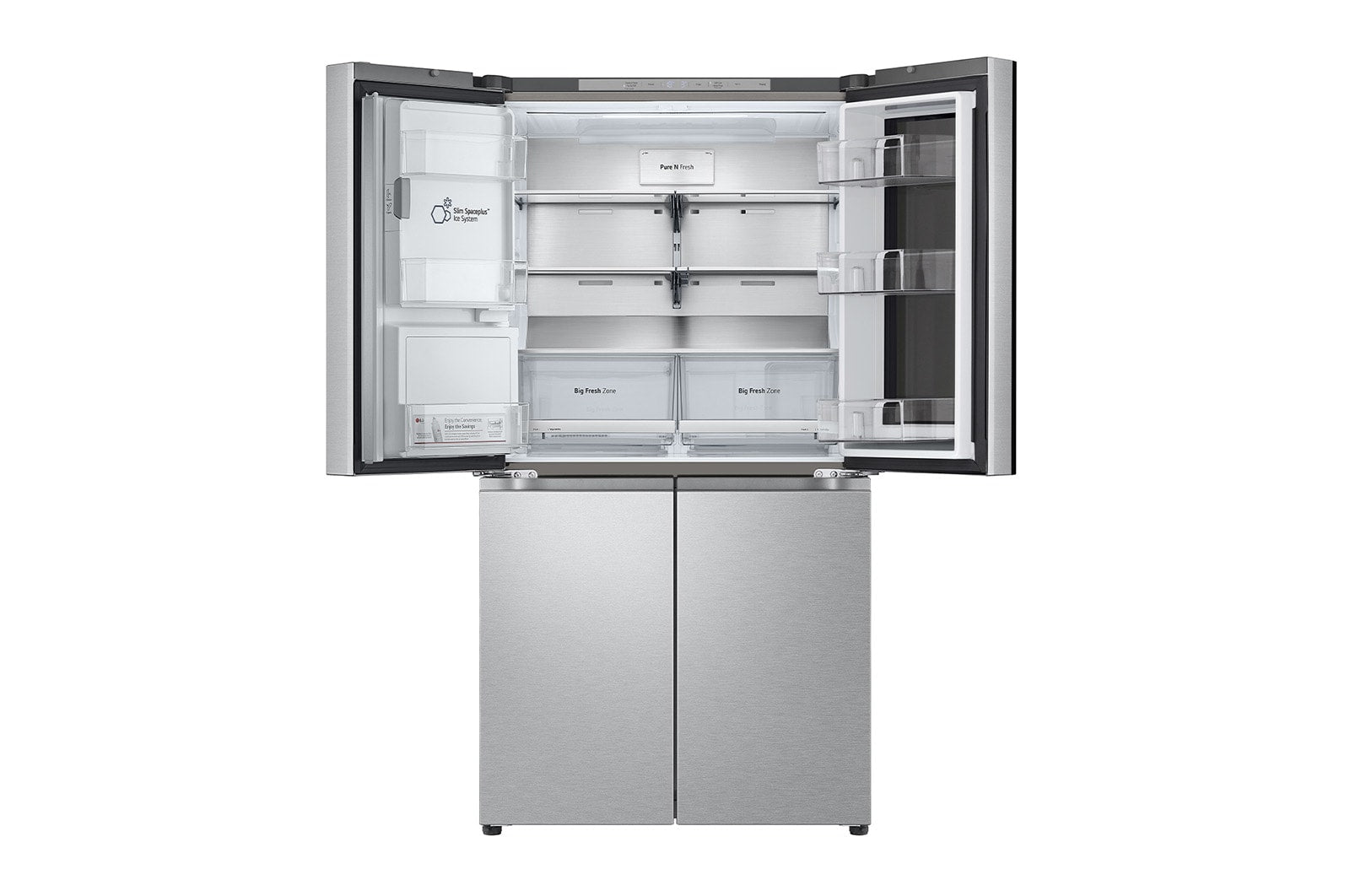 LG InstaView Multi-Door Kühlschrank 638L: Eis- und Wasserspender mit Festwasseranschluss