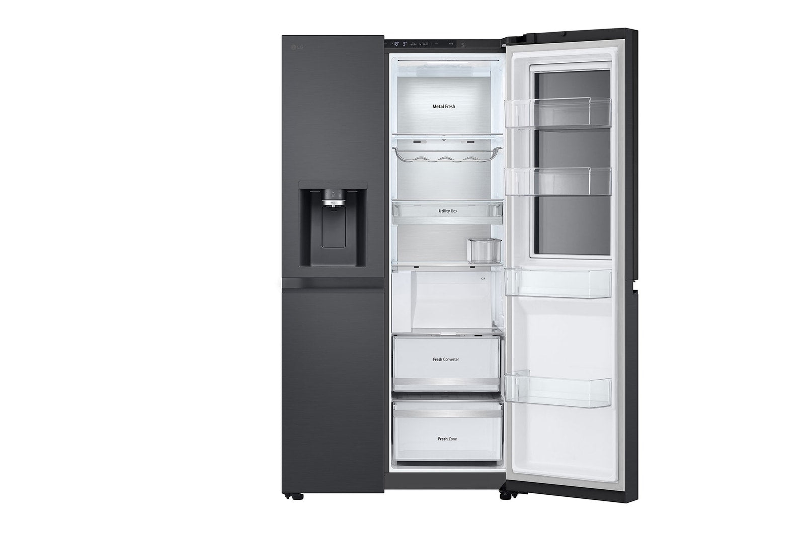 LG InstaView Side-by-Side Kühlschrank: 628L, 179cm, Eis & Wasserspender, Smart