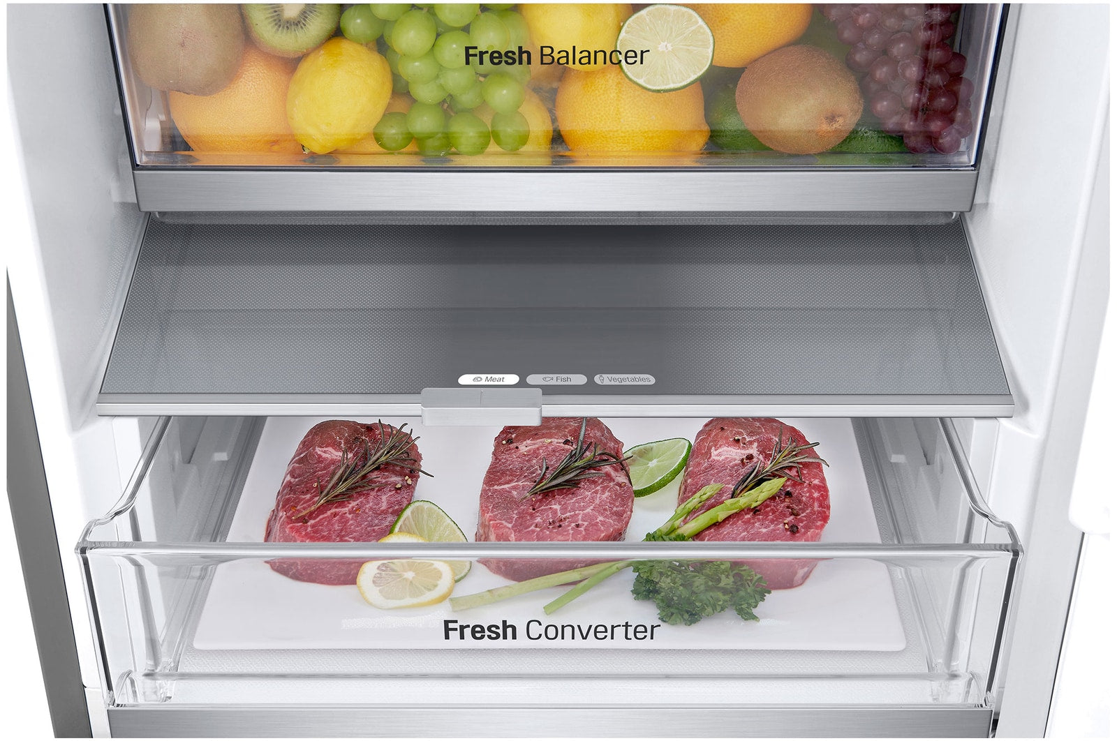 LG GBV7280CMB Kühl-Gefrierkombi: 387L, Smart Inverter, 203cm, Metal Sorbet