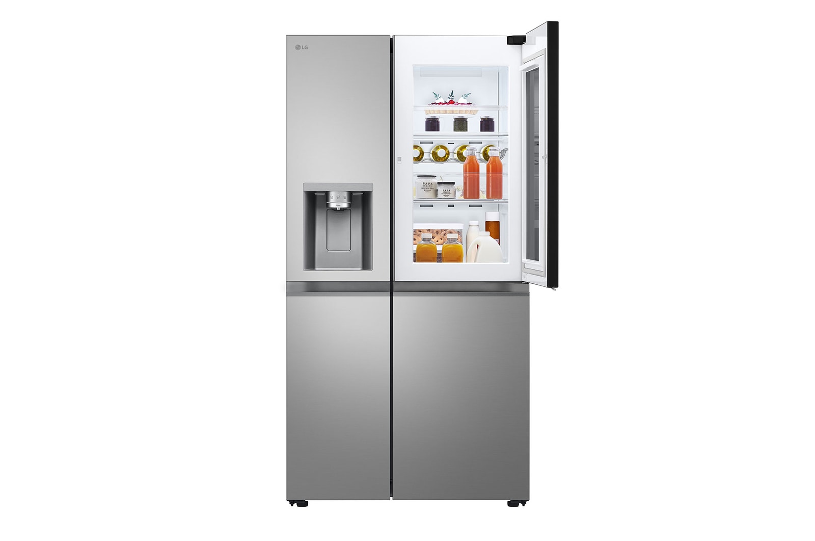 LG InstaView Side-by-Side Kühlschrank mit Eisspender, 628L, Smart Inverter Kompressor