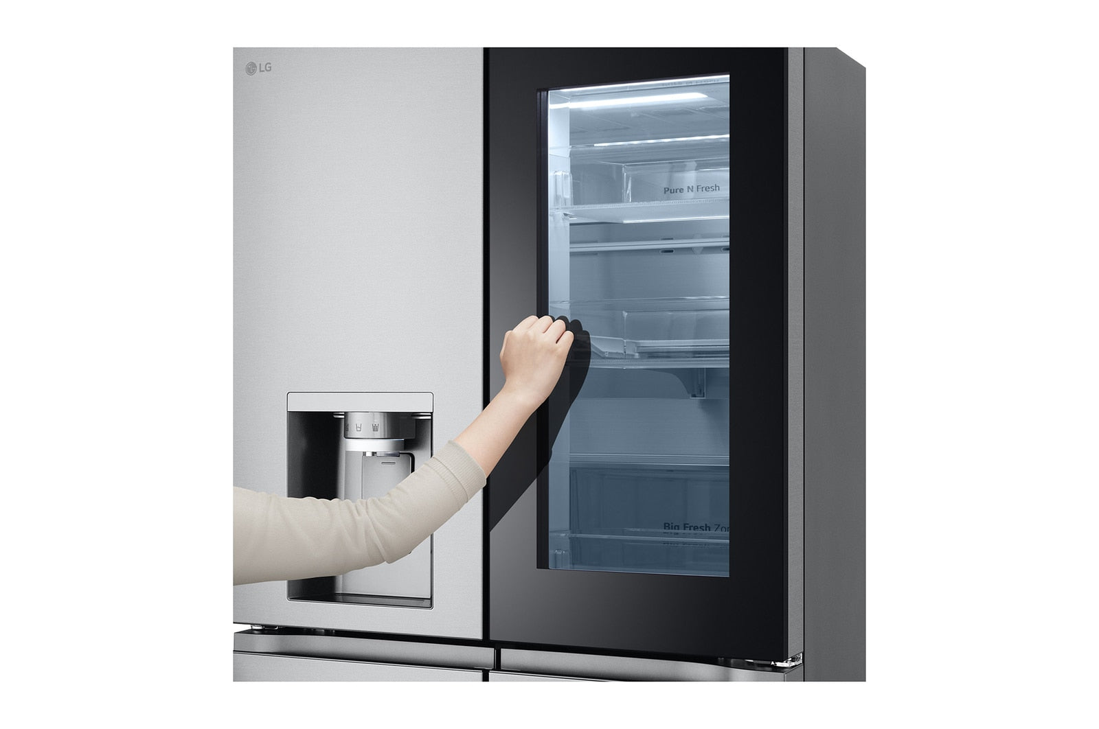 LG InstaView Multi-Door Kühlschrank 508L mit Eis-/Wasserspender, Total No Frost