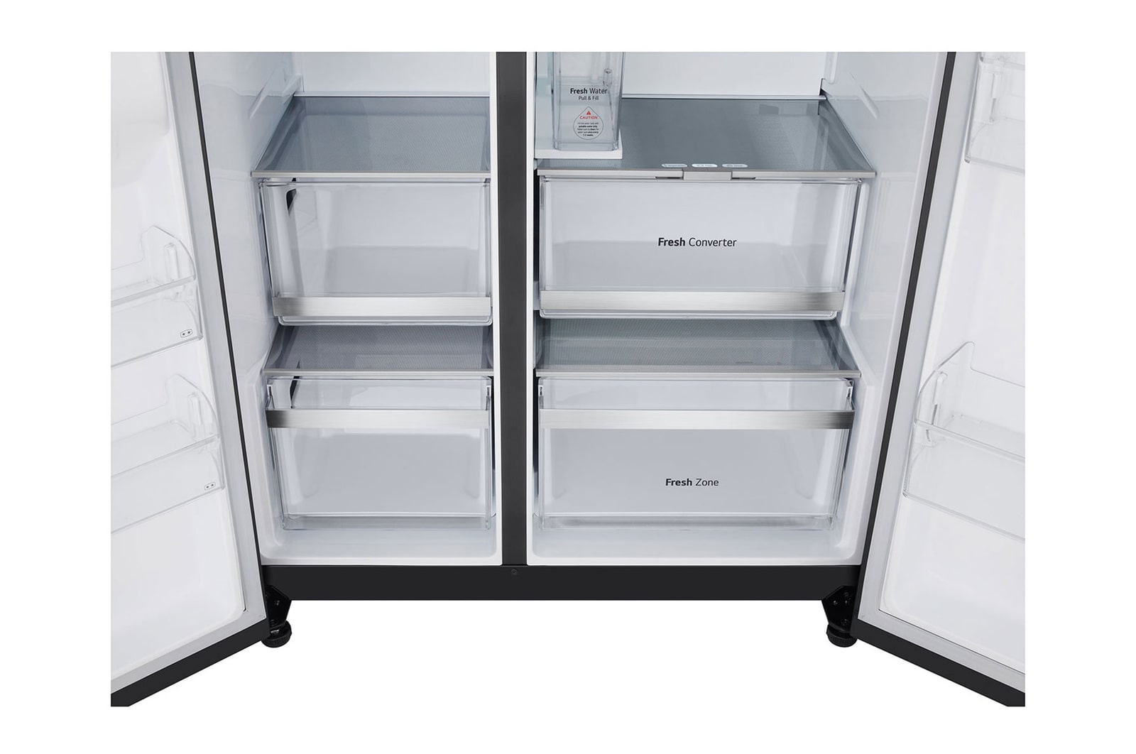 LG InstaView Side-by-Side Kühlschrank: 628L, Eis-, Wasser-Spender, Smart Inverter Kompressor