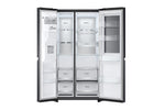 Lade das Bild in den Galerie-Viewer, LG GSXV90MCAE InstaView Side-by-Side Kühlschrank, 635L, Eis- &amp; Wasserspender, Mattschwarz
