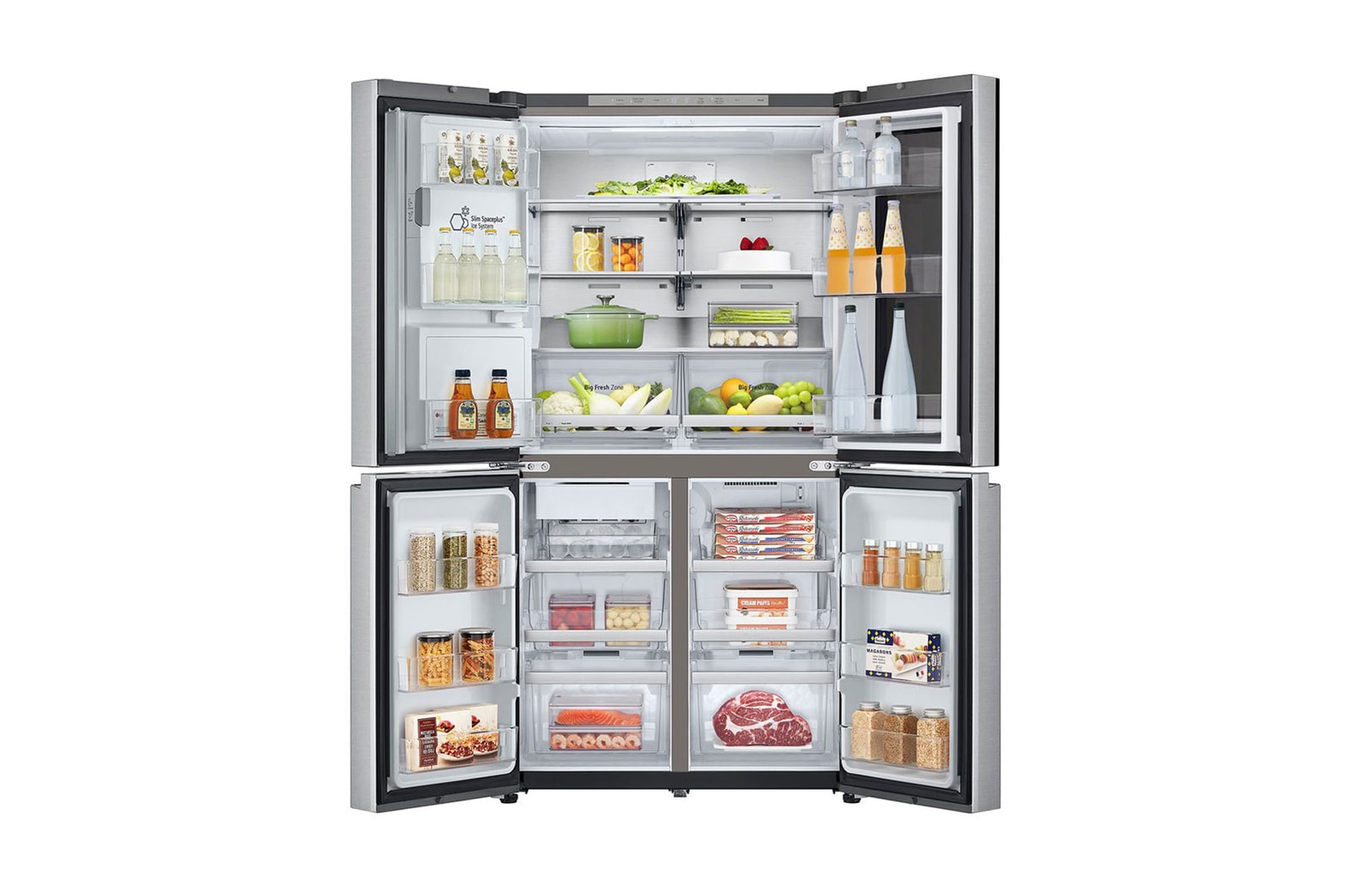 LG InstaView® Multi-Door Kühlschrank 638L – Craft Ice, UVnano, ThinQ – Matt Schwarz
