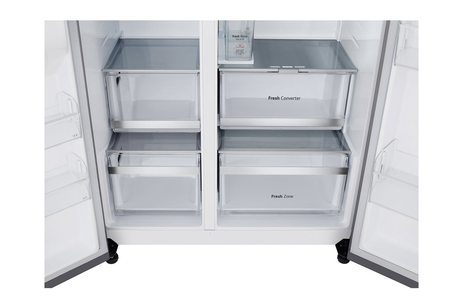 LG InstaView Side-by-Side Kühlschrank mit Eisspender, 628L, Smart Inverter Kompressor