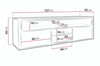 Elegantes TV-Lowboard Credenza Eichenoptik mit Integrierter LED-Beleuchtung Medienmöbel Wohnzimmer