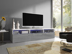 Lade das Bild in den Galerie-Viewer, Modernes TV-Lowboard Depose mit LED-Beleuchtung, Hochglanz, Viel Stauraum
