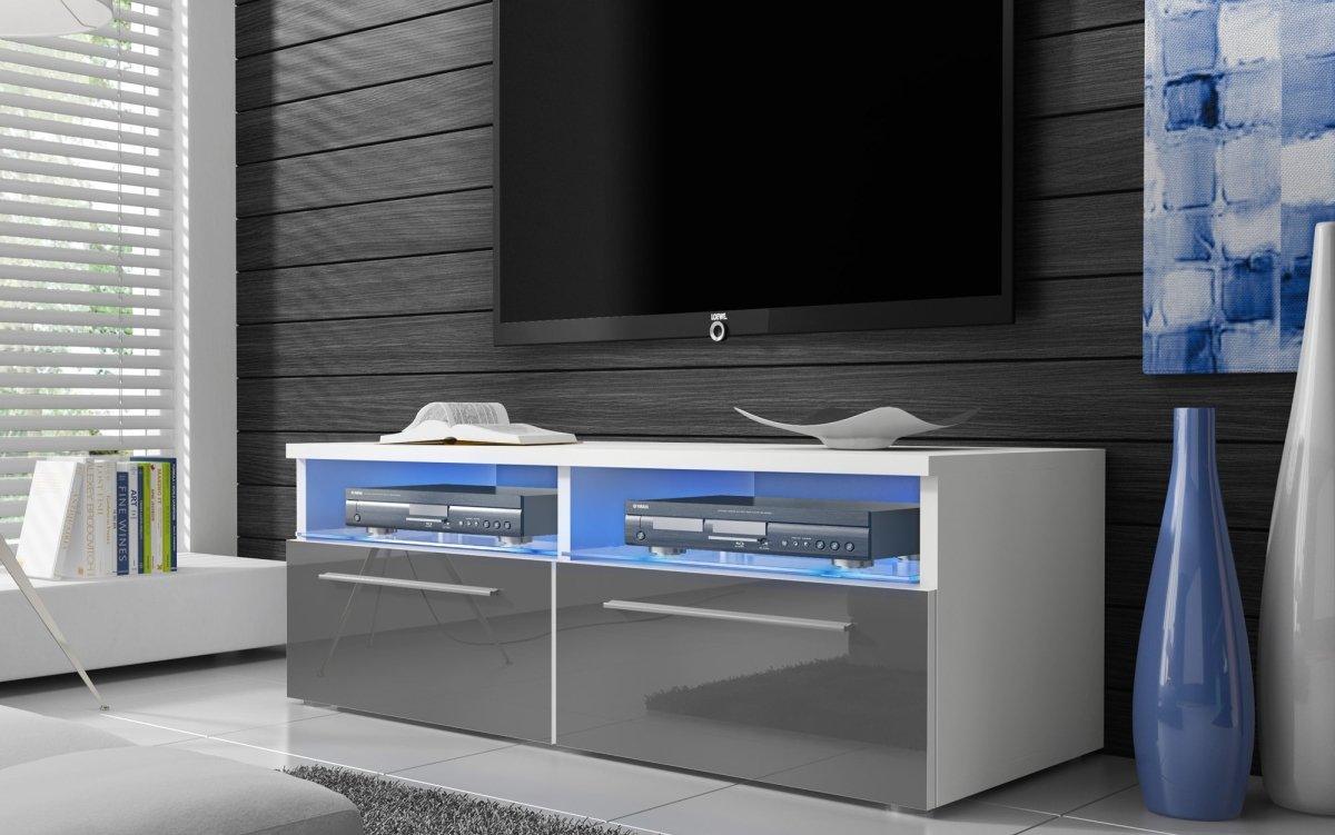 Lumino Modernes Hochglanz TV-Lowboard: Stilvoller Stauraum mit Integrierter LED-Beleuchtung