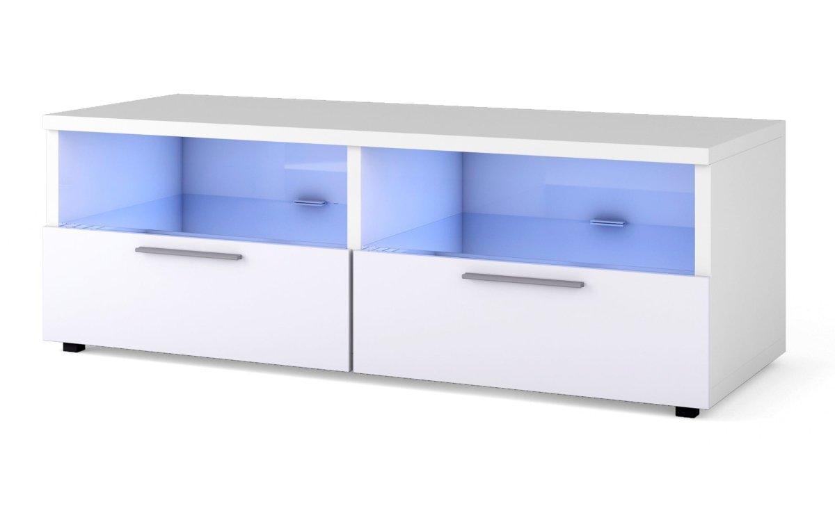 Lumino Modernes Hochglanz TV-Lowboard: Stilvoller Stauraum mit Integrierter LED-Beleuchtung