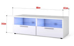 Lade das Bild in den Galerie-Viewer, Lumino Modernes Hochglanz TV-Lowboard: Stilvoller Stauraum mit Integrierter LED-Beleuchtung
