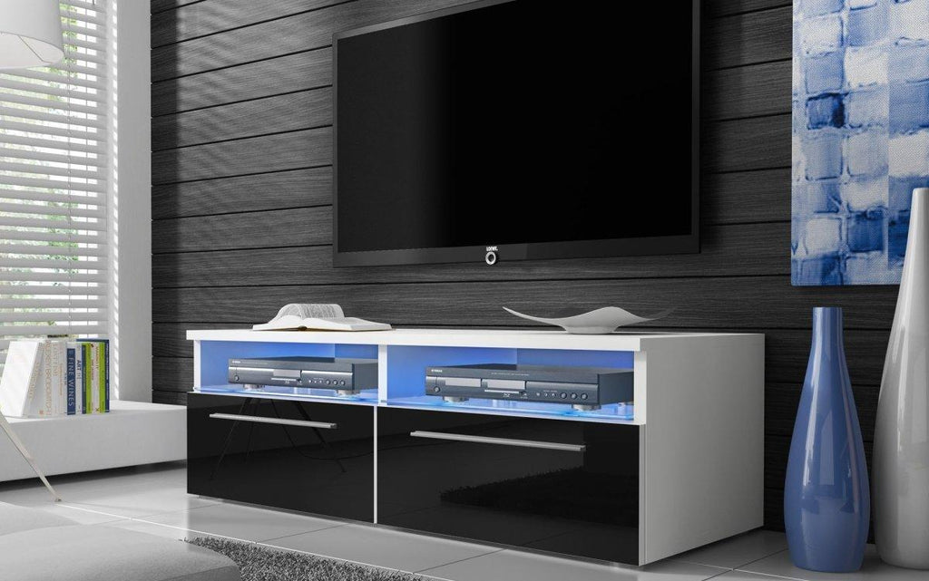 Lumino Modernes Hochglanz TV-Lowboard: Stilvoller Stauraum mit Integrierter LED-Beleuchtung
