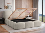 Lade das Bild in den Galerie-Viewer, Elegantes Designer Polsterbett Alena Bouclé mit Integriertem Stauraum – Modernes Komfort Bett
