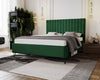 Luxuriöses Designer Polsterbett Veleria aus Samt – Modernes Schlafzimmer Komfortbett ohne Stauraum