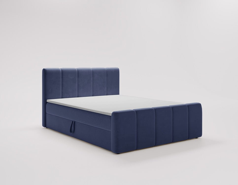 Elegantes Boxspringbett Bergamo Samt mit Integriertem Stauraum – Hoher Schlafkomfort, Modernes Design
