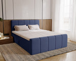 Lade das Bild in den Galerie-Viewer, Elegantes Boxspringbett Bergamo Samt mit Integriertem Stauraum – Hoher Schlafkomfort, Modernes Design
