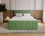 Lade das Bild in den Galerie-Viewer, Elegantes Boxspringbett Bergamo Samt mit Integriertem Stauraum – Hoher Schlafkomfort, Modernes Design
