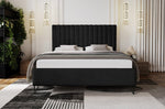 Lade das Bild in den Galerie-Viewer, Luxuriöses Designer Polsterbett Veleria aus Samt – Modernes Schlafzimmer Komfortbett ohne Stauraum

