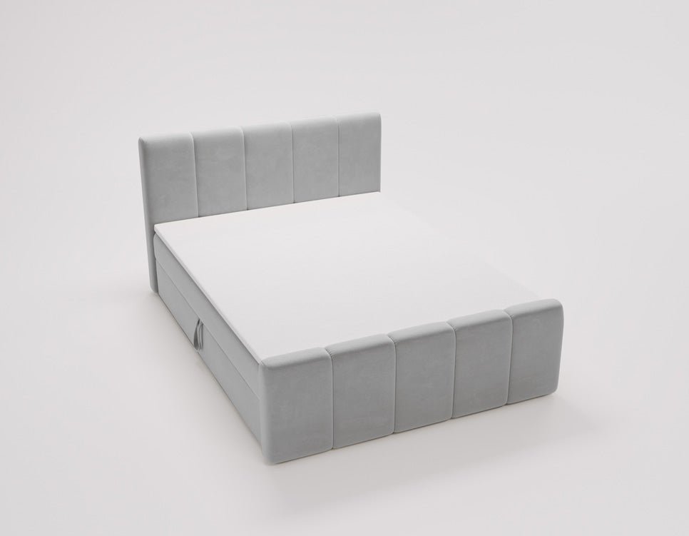 Elegantes Boxspringbett Bergamo Samt mit Integriertem Stauraum – Hoher Schlafkomfort, Modernes Design