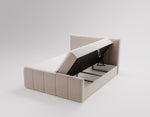 Lade das Bild in den Galerie-Viewer, Elegantes Boxspringbett Bergamo Samt mit Integriertem Stauraum – Hoher Schlafkomfort, Modernes Design

