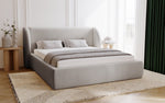 Lade das Bild in den Galerie-Viewer, Luxuriöses Samt Polsterbett Monaco mit Integriertem Stauraum – Modernes Designerbett
