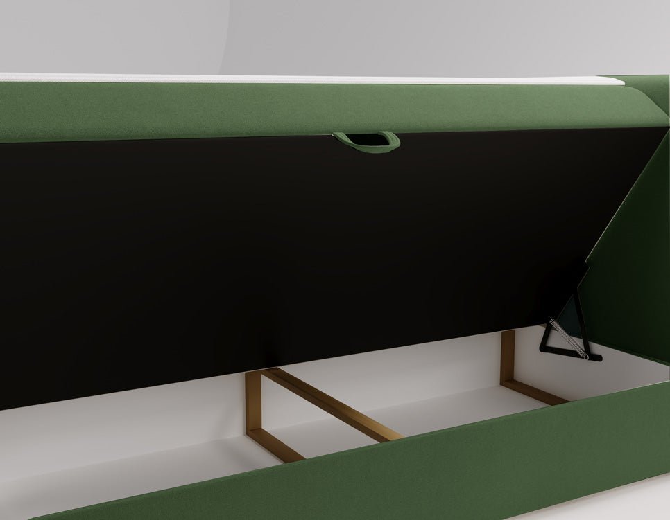 Elegantes Boxspringbett Bergamo Samt mit Integriertem Stauraum – Hoher Schlafkomfort, Modernes Design