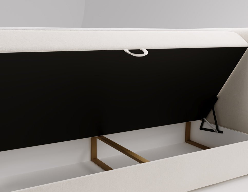 Elegantes Boxspringbett Bergamo Samt mit Integriertem Stauraum – Hoher Schlafkomfort, Modernes Design