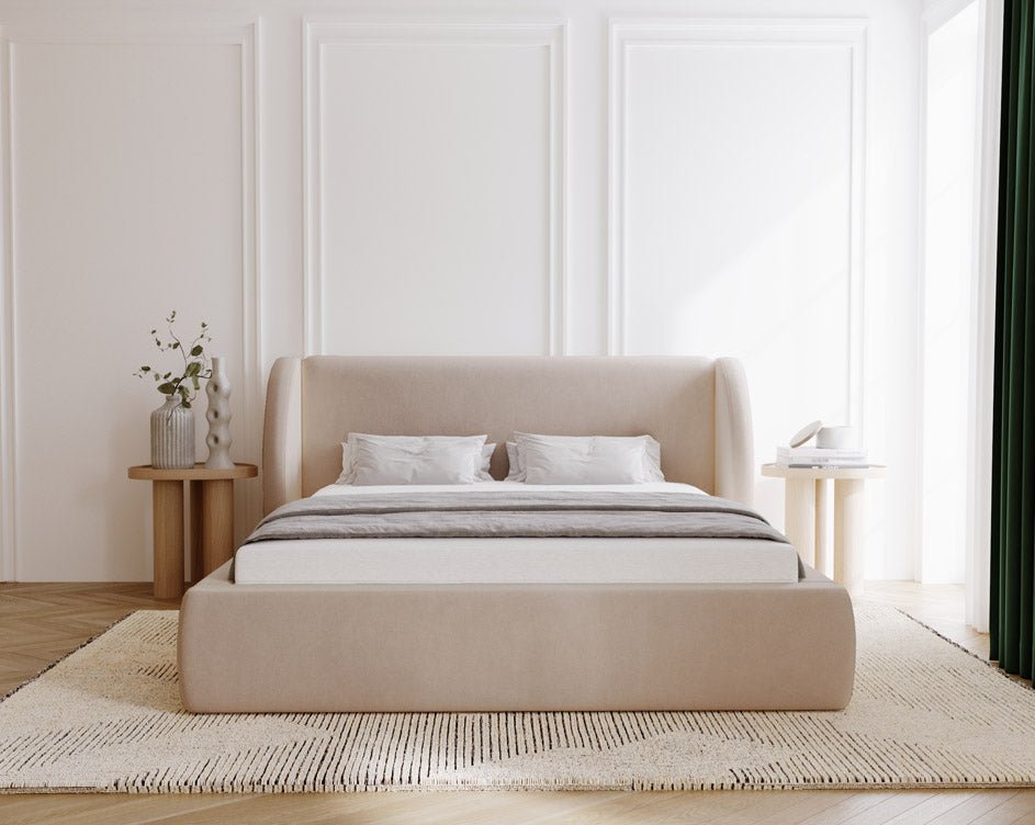 Luxuriöses Samt Polsterbett Monaco mit Integriertem Stauraum – Modernes Designerbett