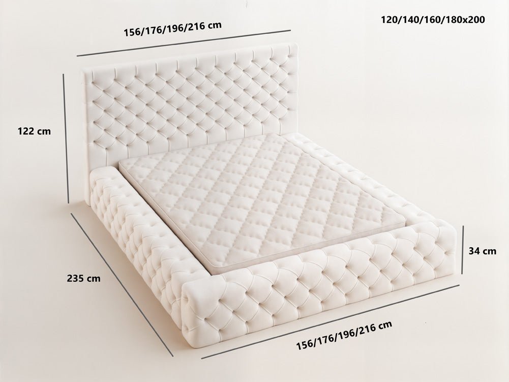 Luxuriöses Designer Samt Polsterbett Lana mit großem Stauraum – Modern & Bequem