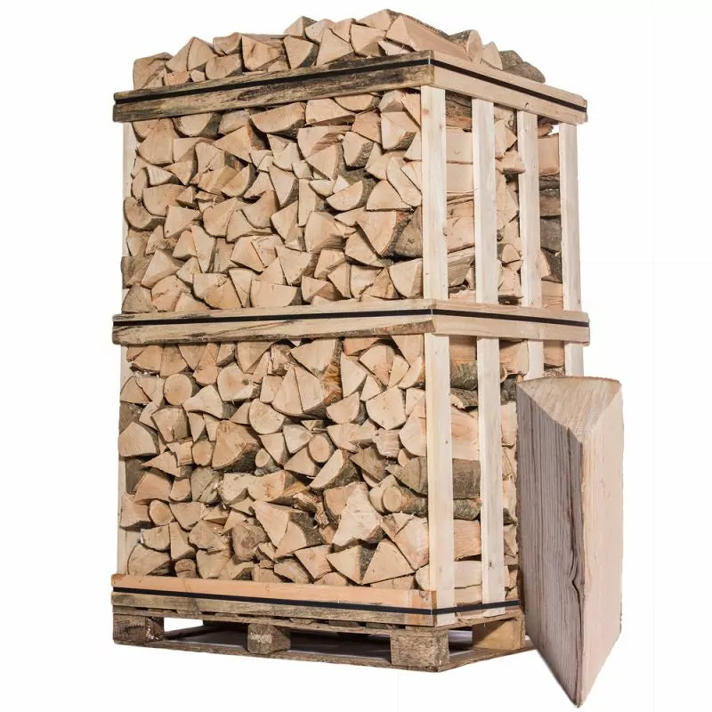 33 cm Hartholz Brennholz Palette 2 m³ – 2,9 Steres – Mischholz für effiziente Heizung