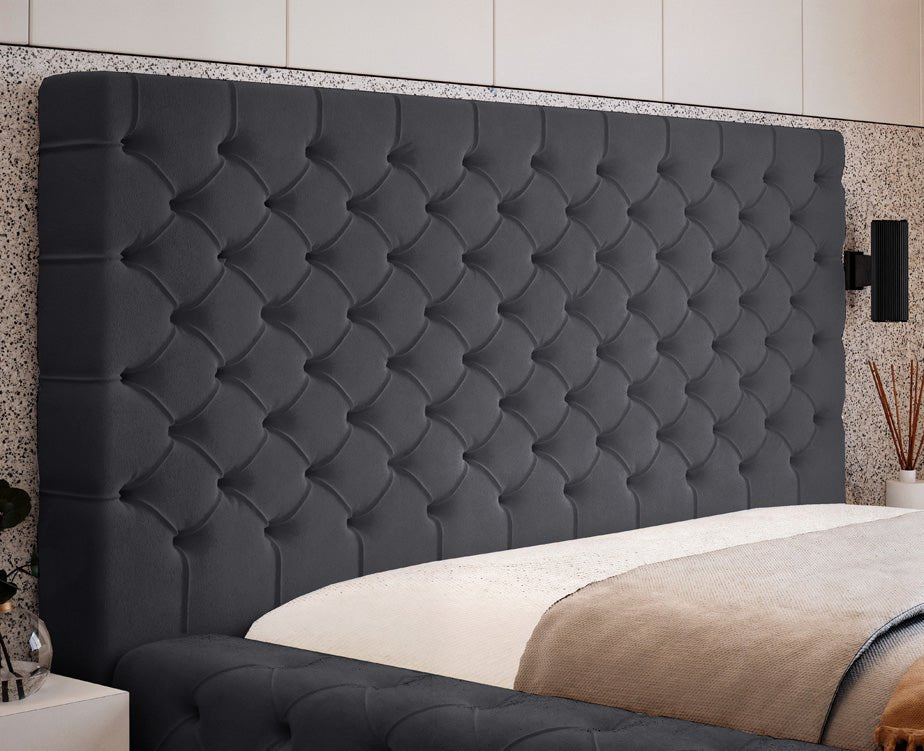 Luxuriöses Designer Samt Polsterbett Lana mit großem Stauraum – Modern & Bequem